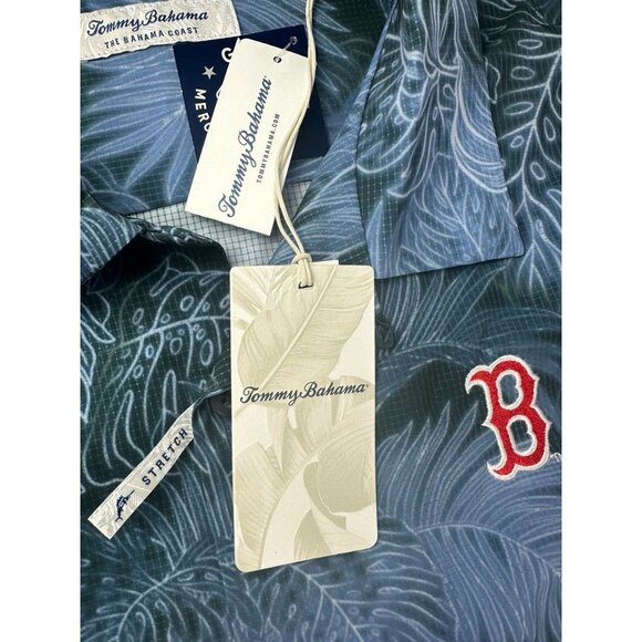 NWT Tommy Bahama Navy Boston Red Sox Island Zone Button-Up Shirt XXL - Picture 6 of 12